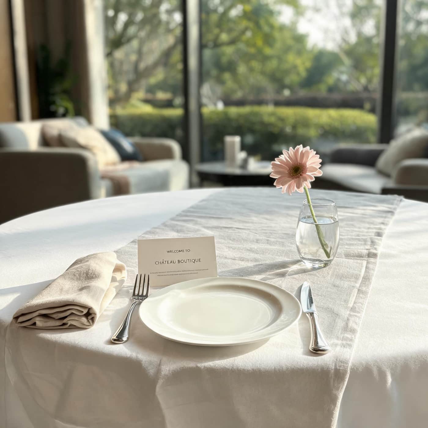 Premium linen table textiles for boutique hotels