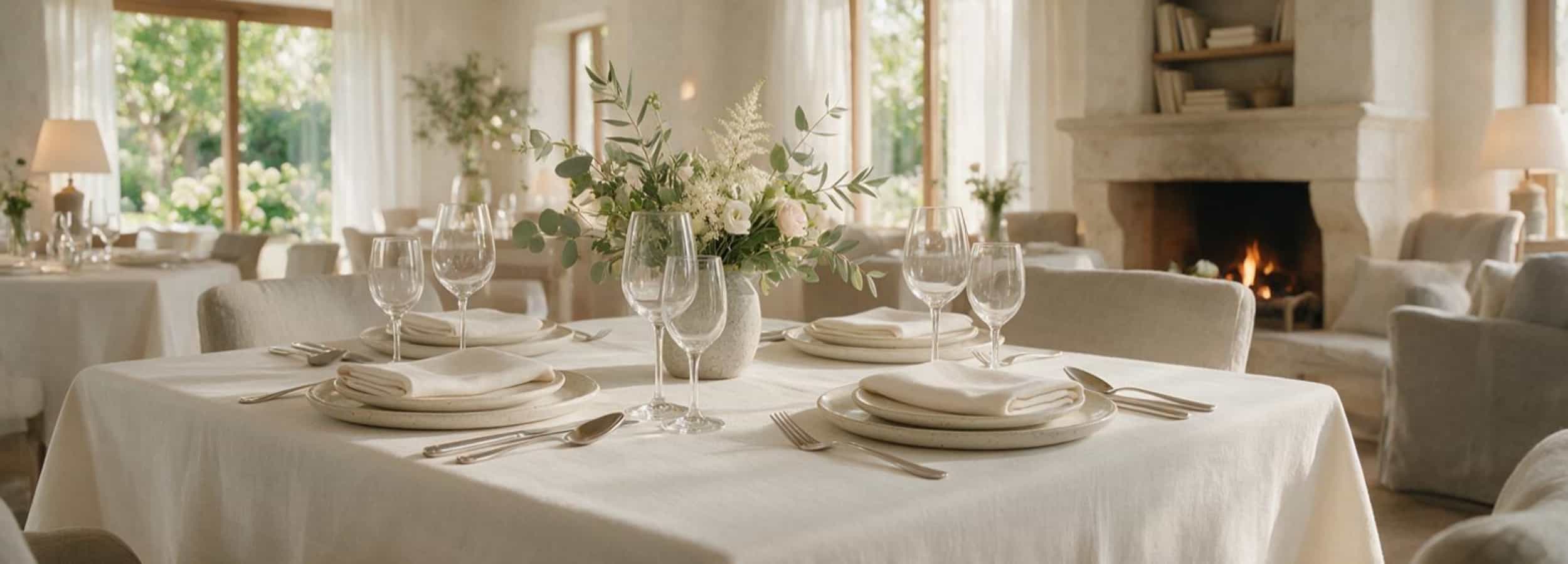 Premium European linen table setting inside a boutique luxury hotel restaurant