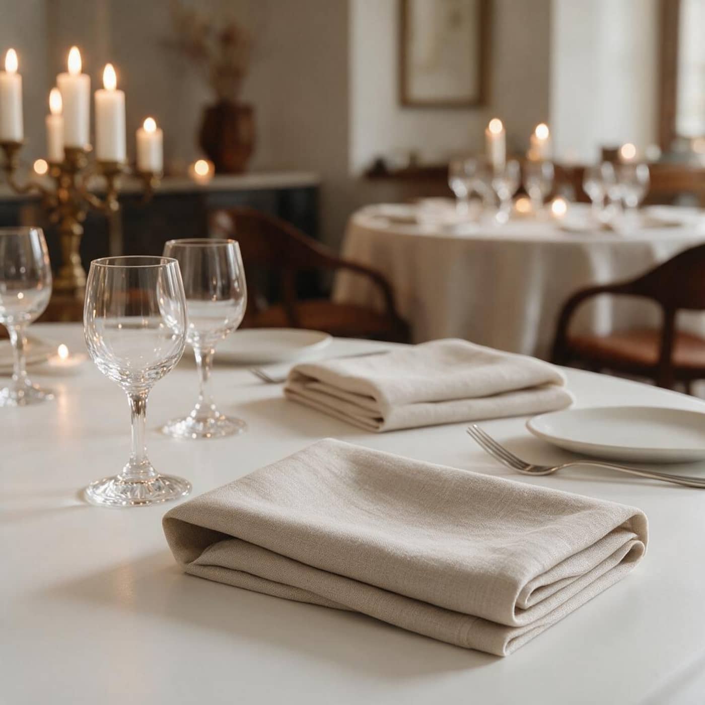 Premium European linen cocktail napkins styled for restaurants, cocktail bars and hospitality tables
