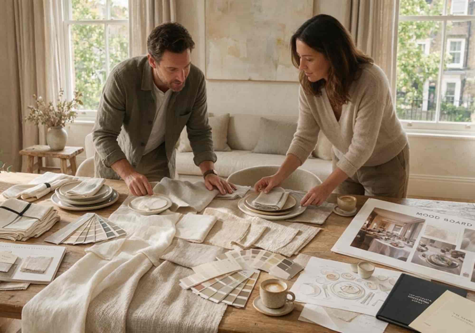 Complete European linen table presentation system for hospitality brands