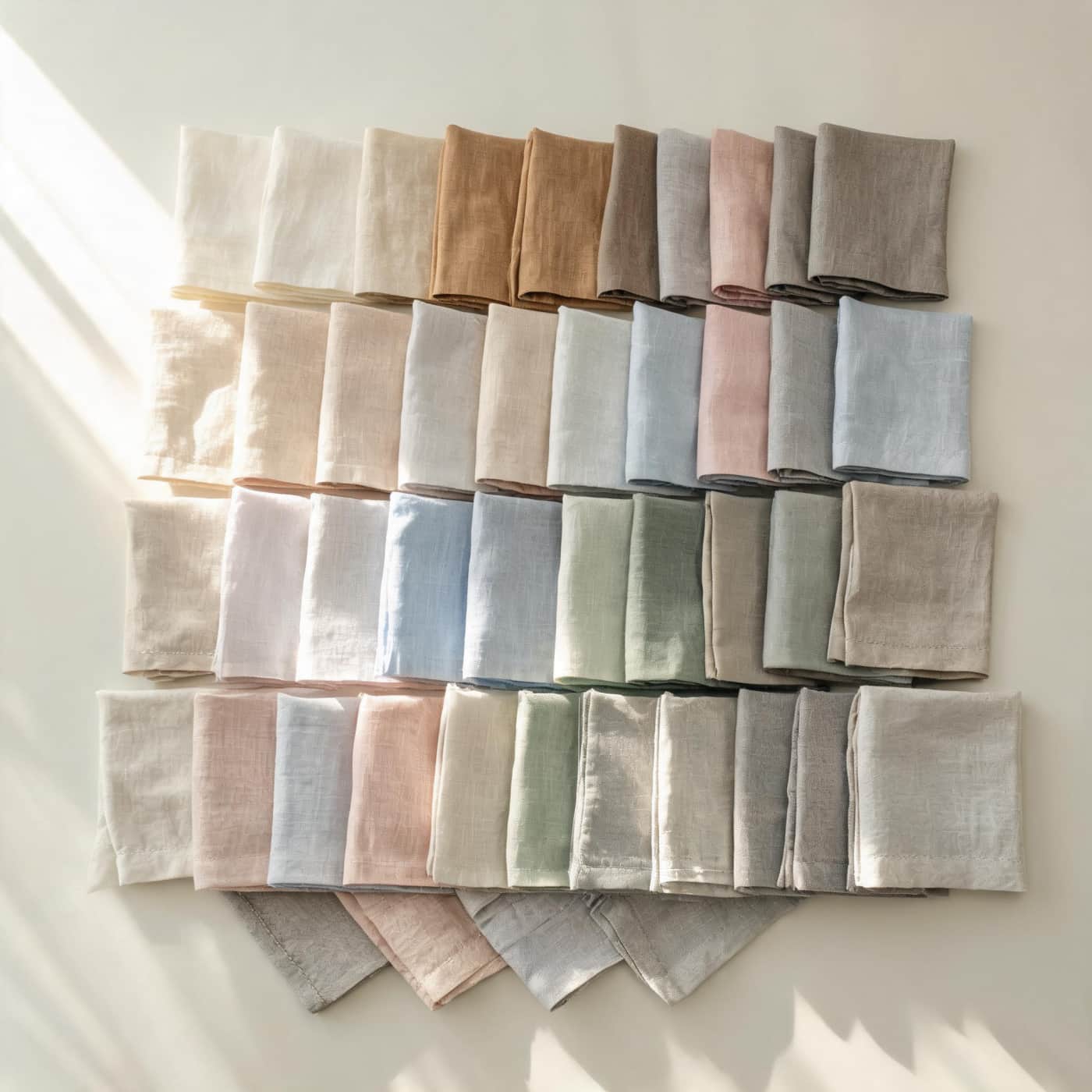 Custom European linen colors for hospitality table textiles