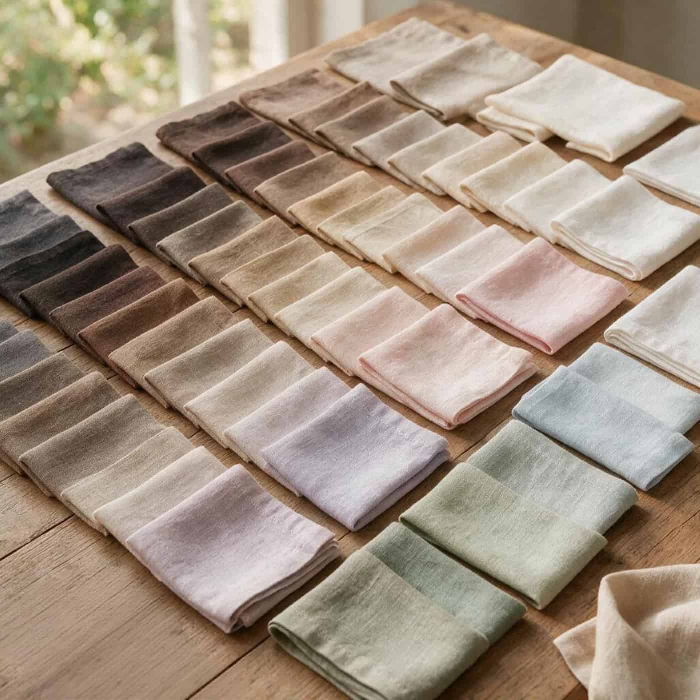 Custom European linen colors for hospitality table textiles