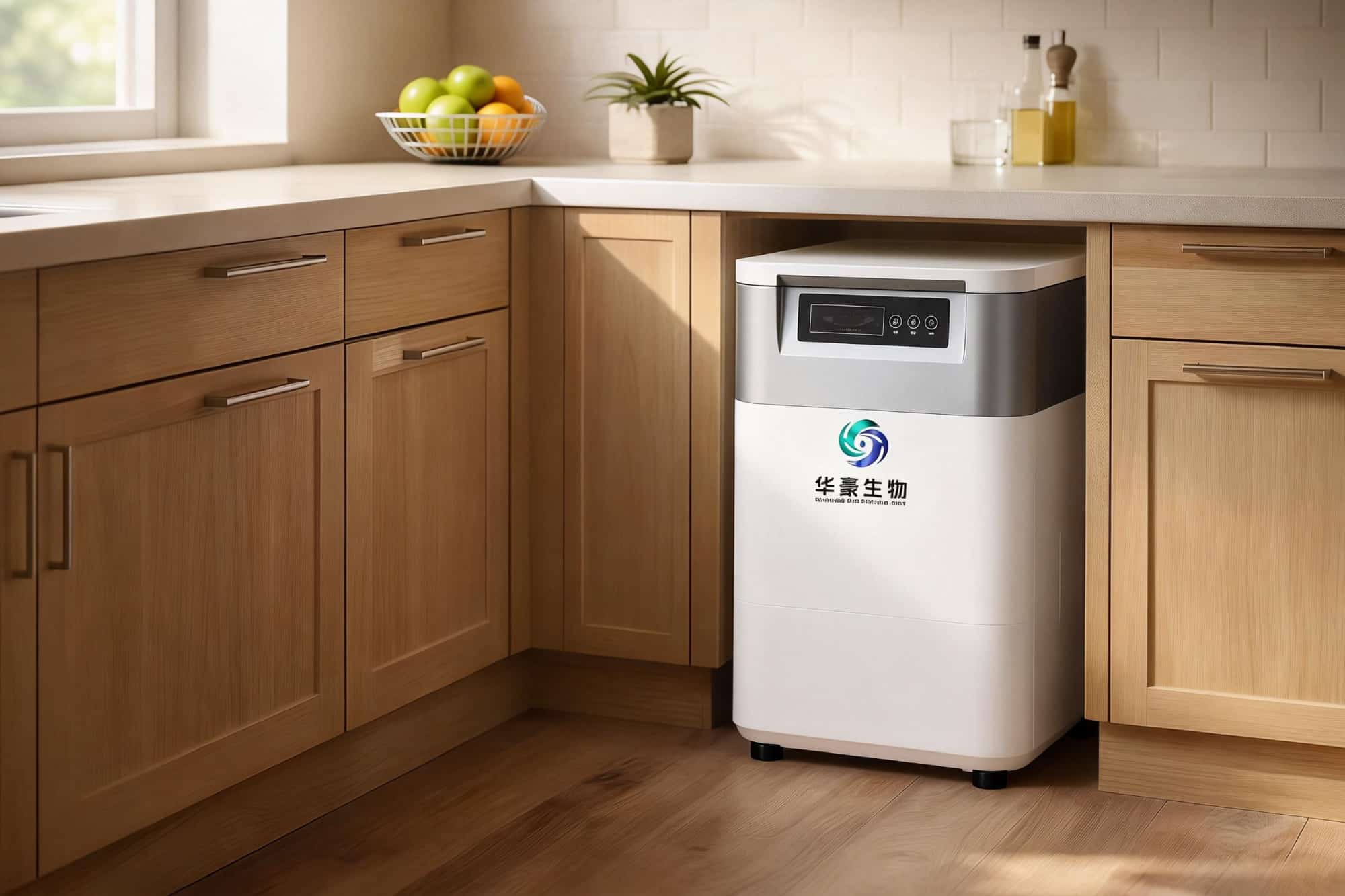 Indoor composting system with odor control, UV sterilization, and quiet airflow