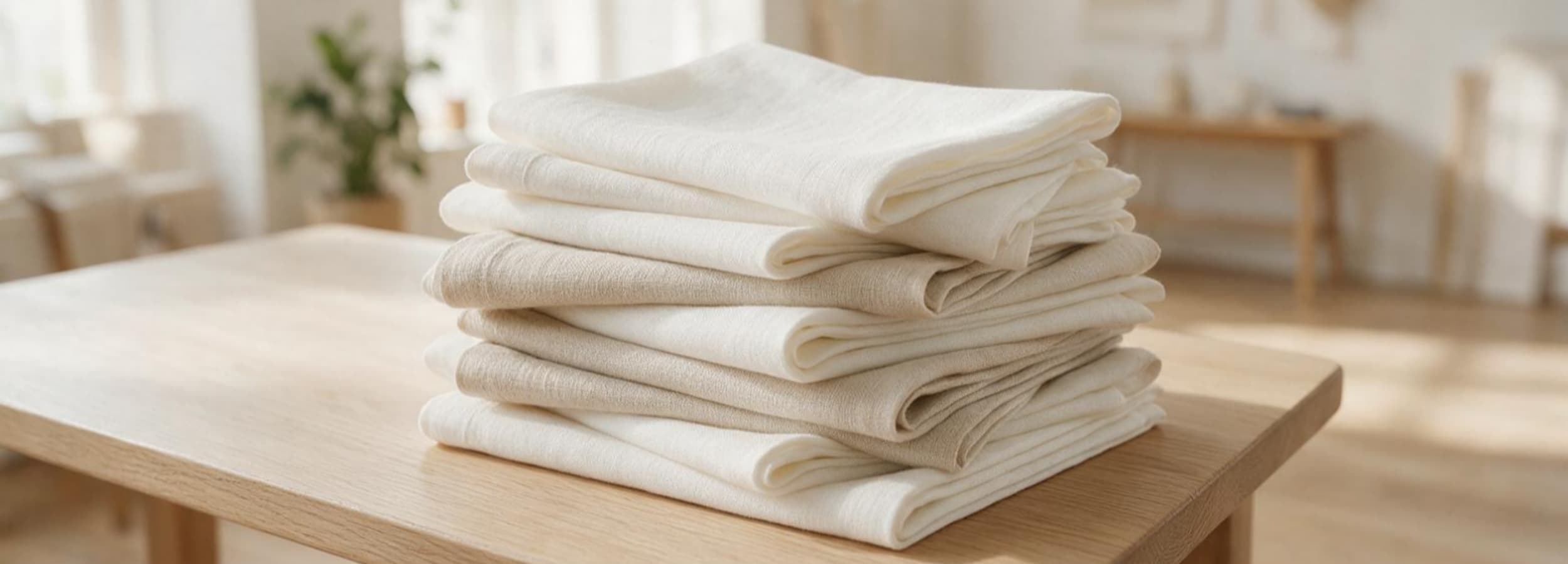 Premium European linen napkins prepared as blank embroidery bases for personalized brands