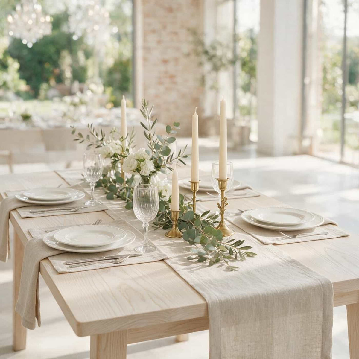 Elegant event styling using premium European linen table textiles