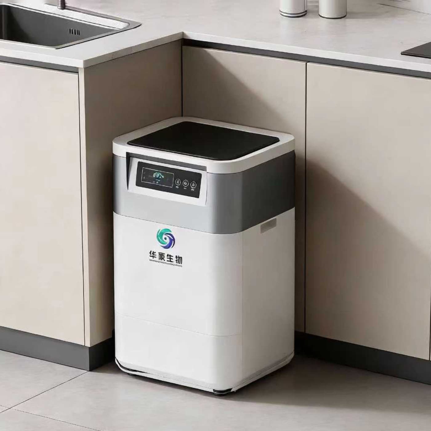 Quiet composting operation below 32 decibels for indoor living