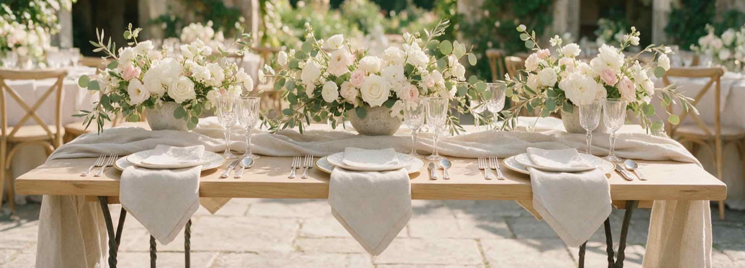 Premium European linen table textiles creating an elegant hospitality dining experience