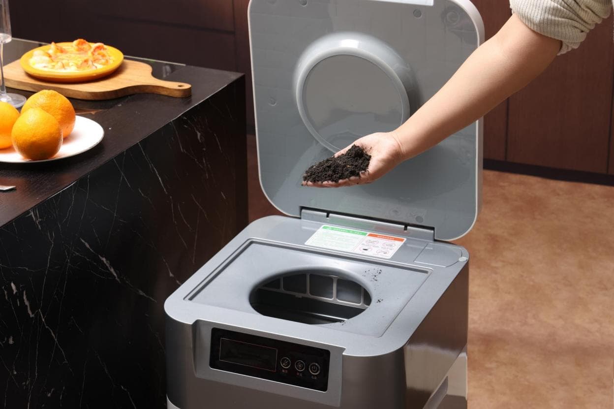 Finished compost produced by the Budloop microbial composting system