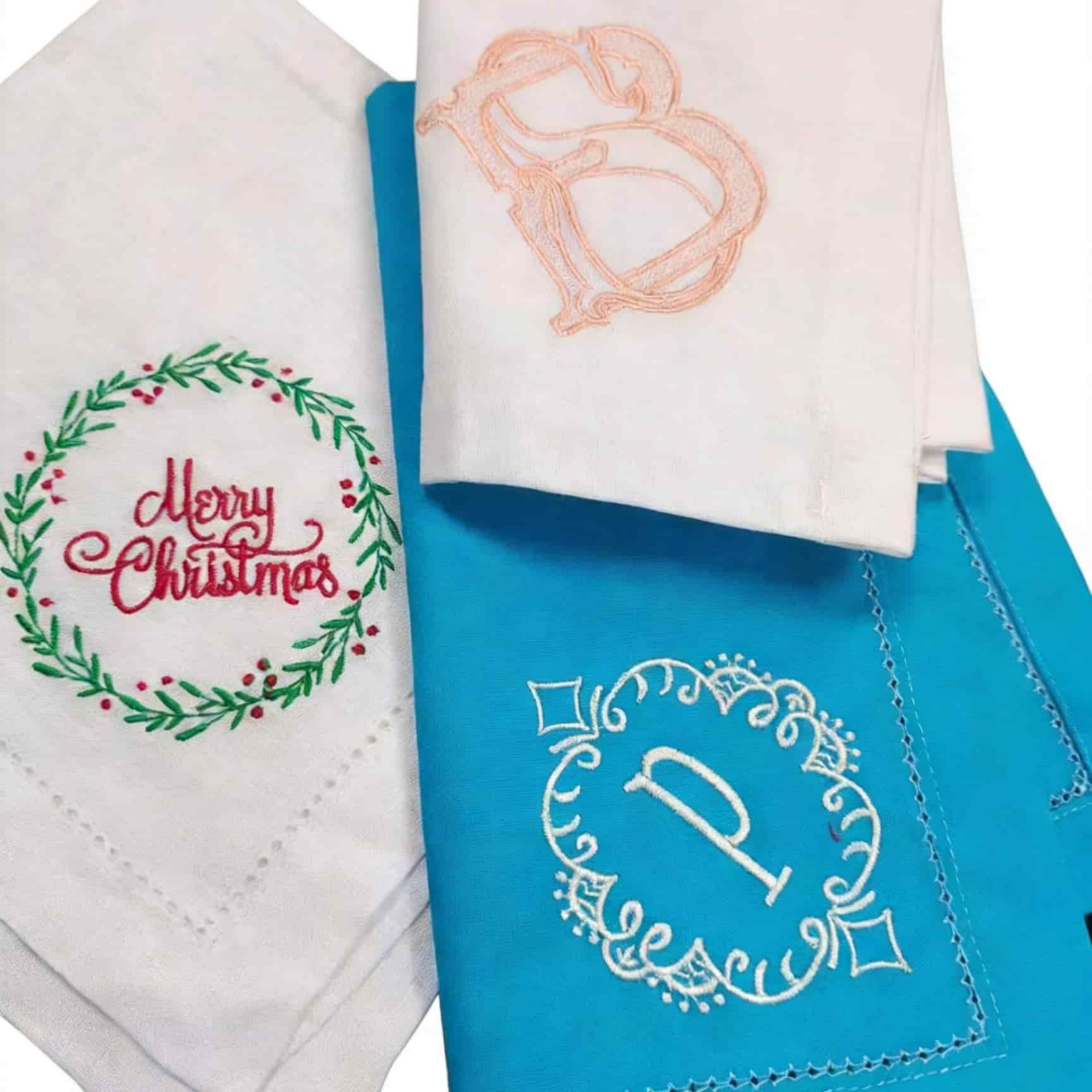 A side-by-side technical comparison chart of Budloop premium linen napkin edge options including clean solid-edge, classic hemstitch, and artisanal scalloped contours.
