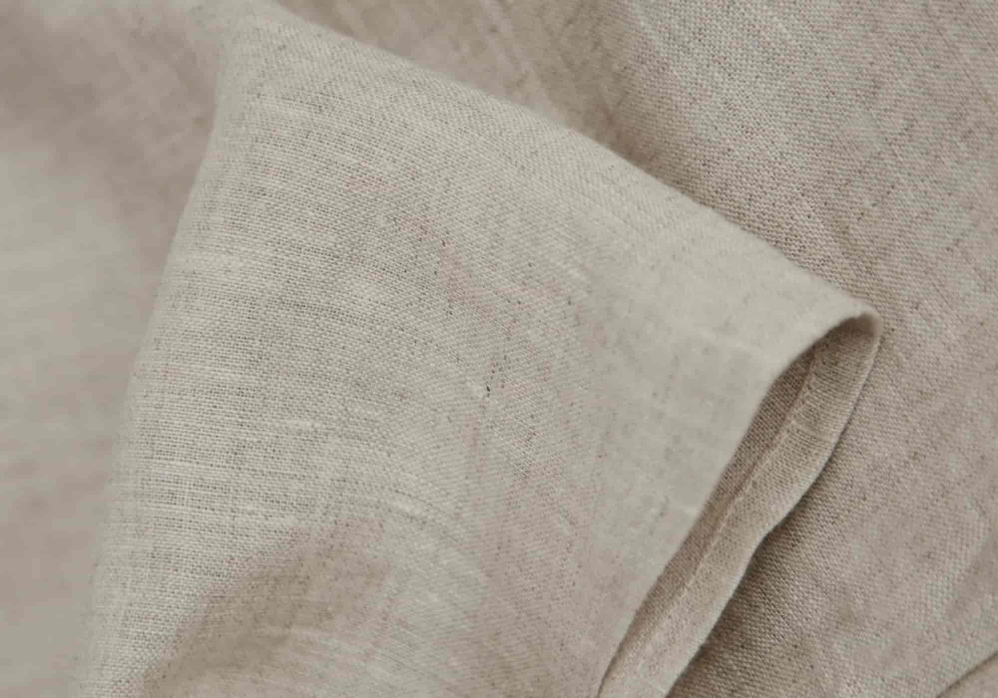 Close-up of premium European linen texture suitable for embroidery