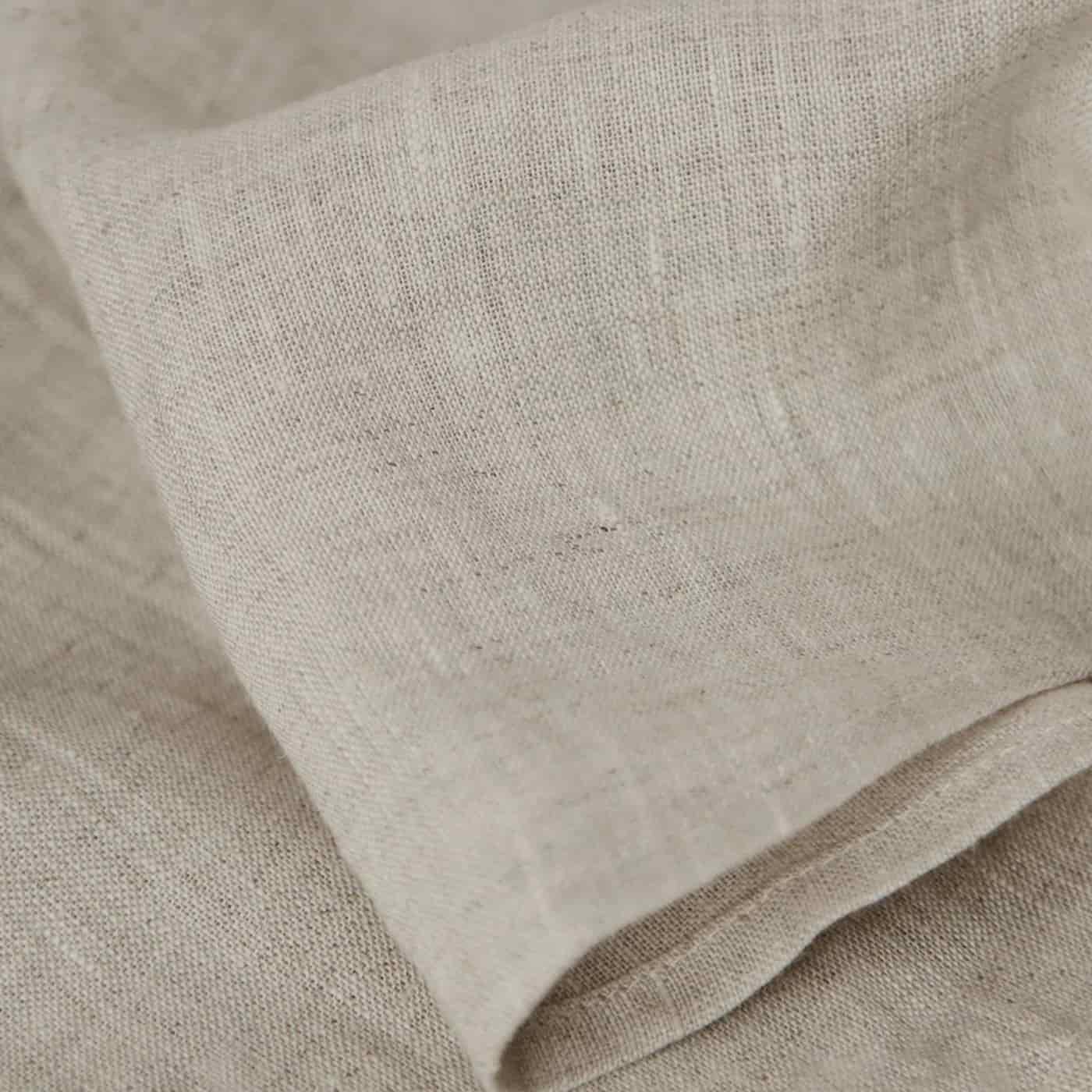 Close-up texture of premium European flax linen fabric