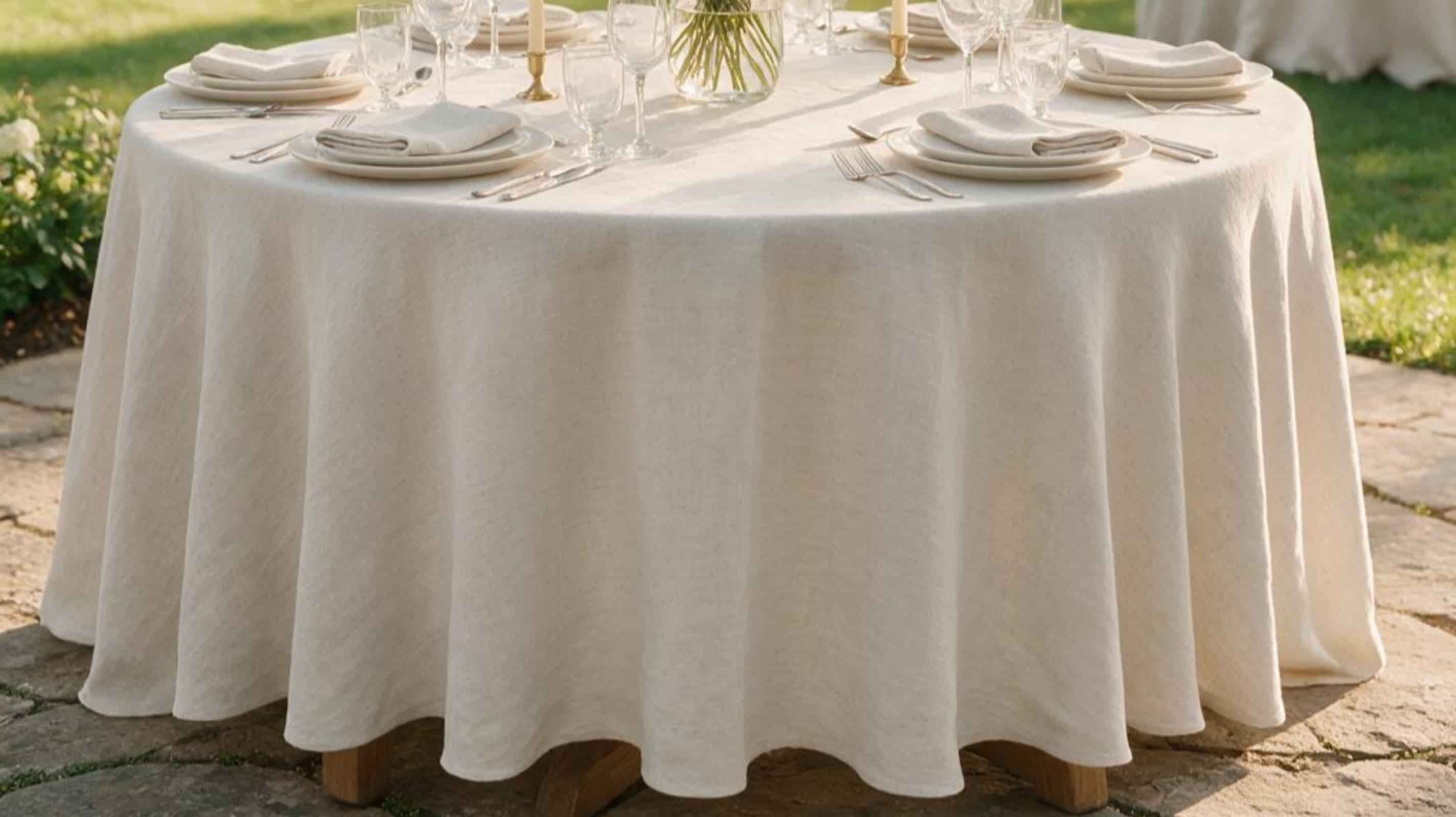 White European linen tablecloths used in a boutique restaurant dining room for premium hospitality.