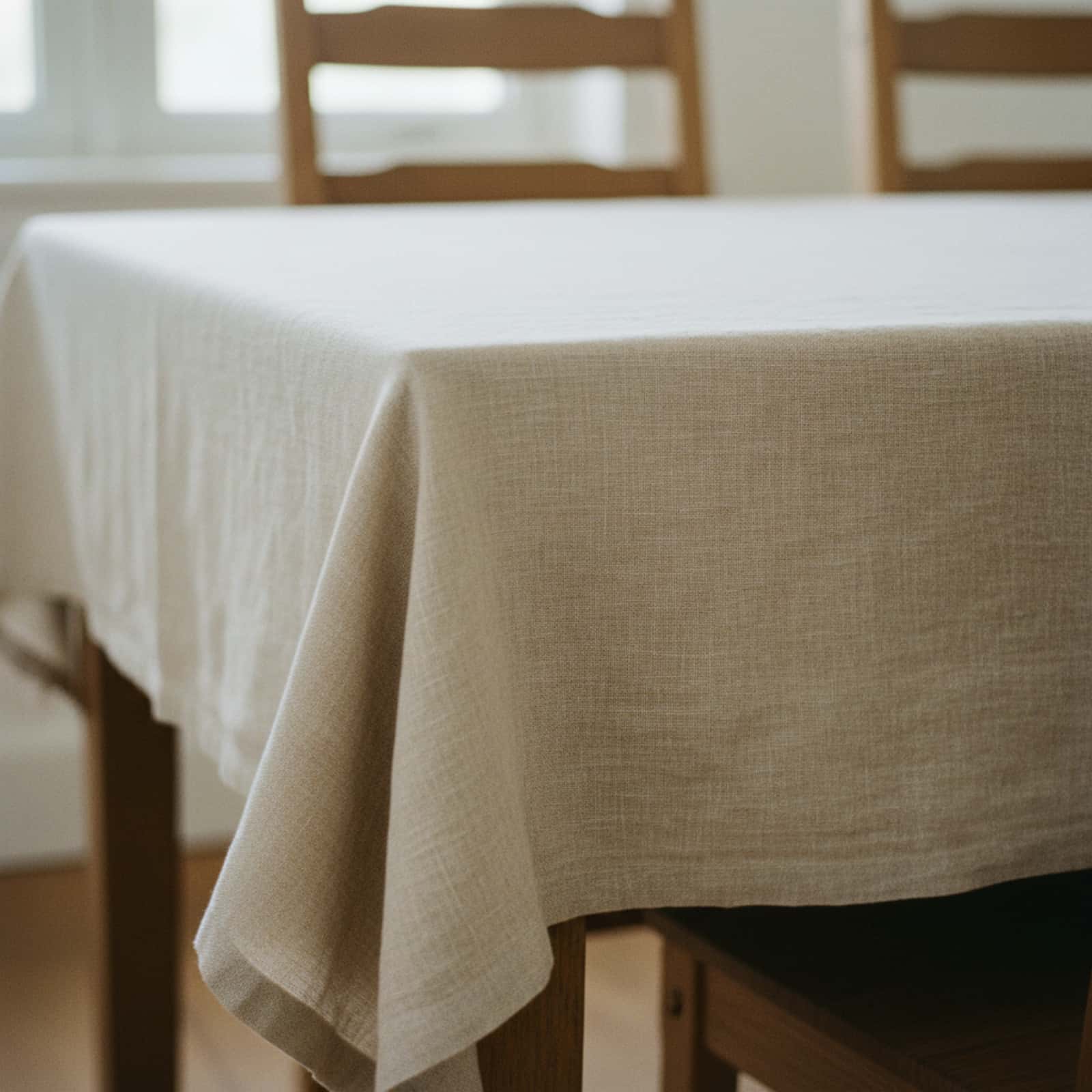 Natural beige wholesale linen tablecloth texture closeup